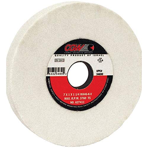 Camel 34702 8x 1 x 1-1/4 60K White Al Ox Grinding Wheel w/1 Recess