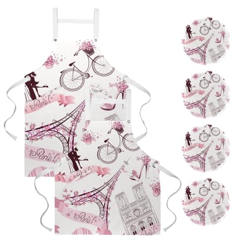 Tablier de cuisine pour nettoyage et pâtisserie lot de 2 pièces