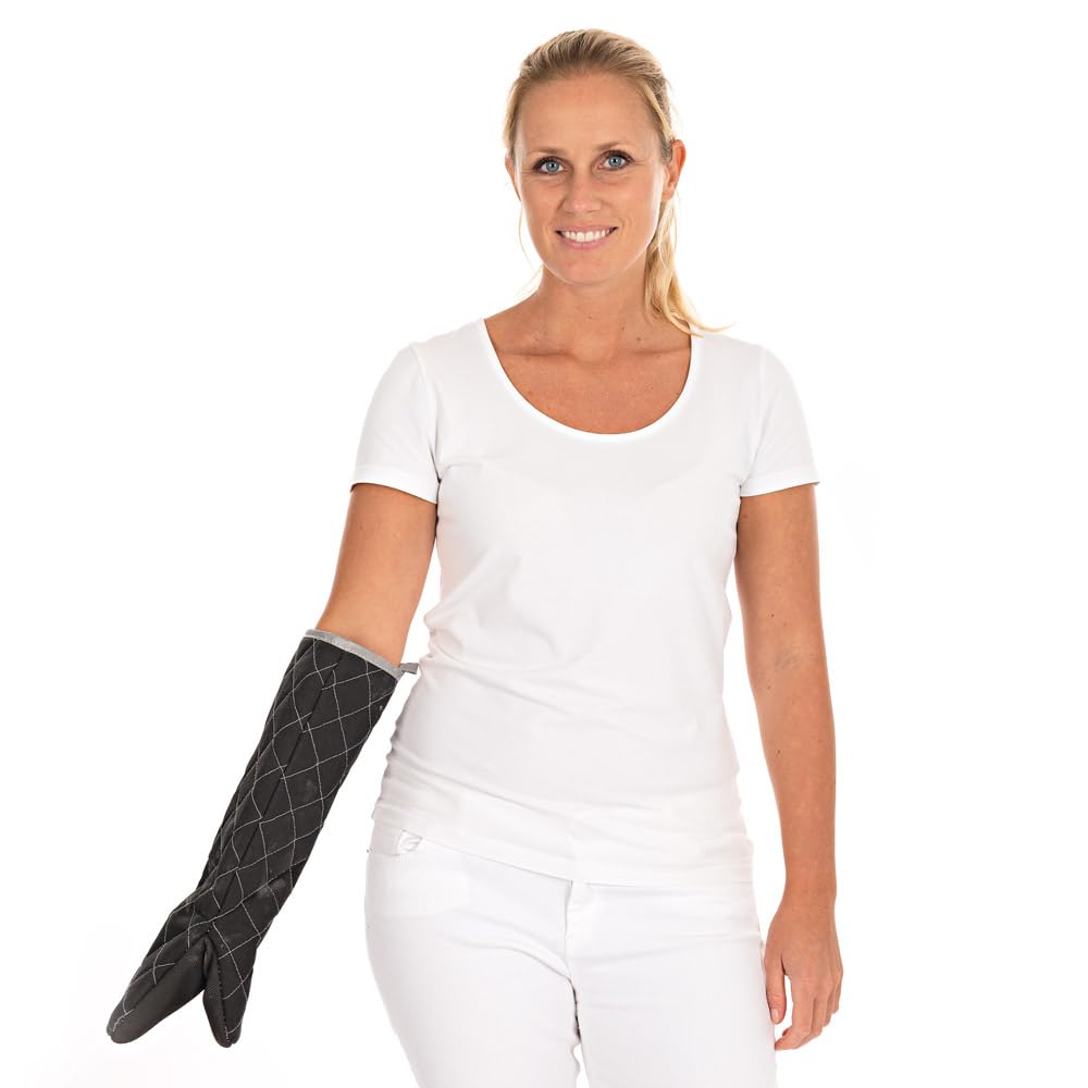 FRANZ MENSCH 6 Stück Hygostar Hitzeschutzhandschuhe Flamestar Puppet | Canvas, schwarz, L: 44cm, Einheitsgröße, Karton, Hitzeschutzhandschuhe, Kochhandschuhe, Ofenhandschuhe
