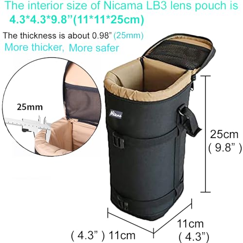Housse objectif Nicama LB3 imperméable pour objectifs Canon Nikon Tamron