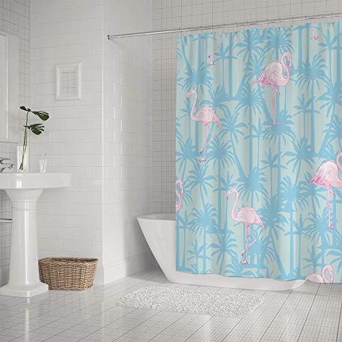 Rideau de douche lavable en machine en polyester imperméable avec crochets inclus