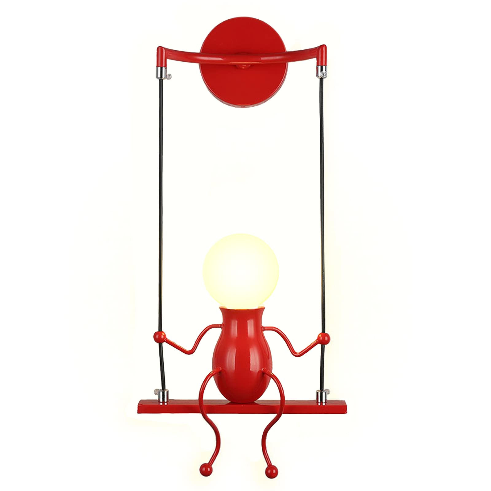 FZQSXAZU Creative Cartoon Wall Lamp for Living Room - Modern LED Adjustable Nightstand Light Kids Red E27 Sconce
