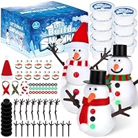 9 Pack Christmas Crafts, DIY Christmas Snowman Clay for Kids, Build Your Snowman Craft Kit, Modeling Clay Snow Man Making Game, Xmas Crafts Presents Winter Christmas Stocking Stuffers