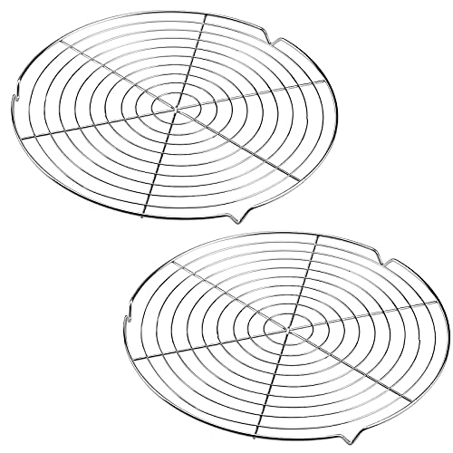 XYJOL Abkühlgitter Zum Kochen Braten Metall Rund Backgitter Kuchengitter Schnelles Auskühlen Backen Kuchen Runde Rack Tortenkühler