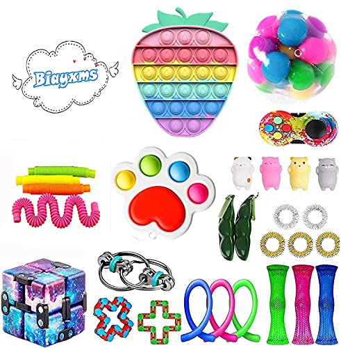Biayxms Fidget Toys Packs Set,Cheap Sensory Fidget Toy Packs,Learning Express Fidget Toys,Cheap Fidget Pack Toys Relieves Stress Anxiety for Adults Kids (B2, OneSize)