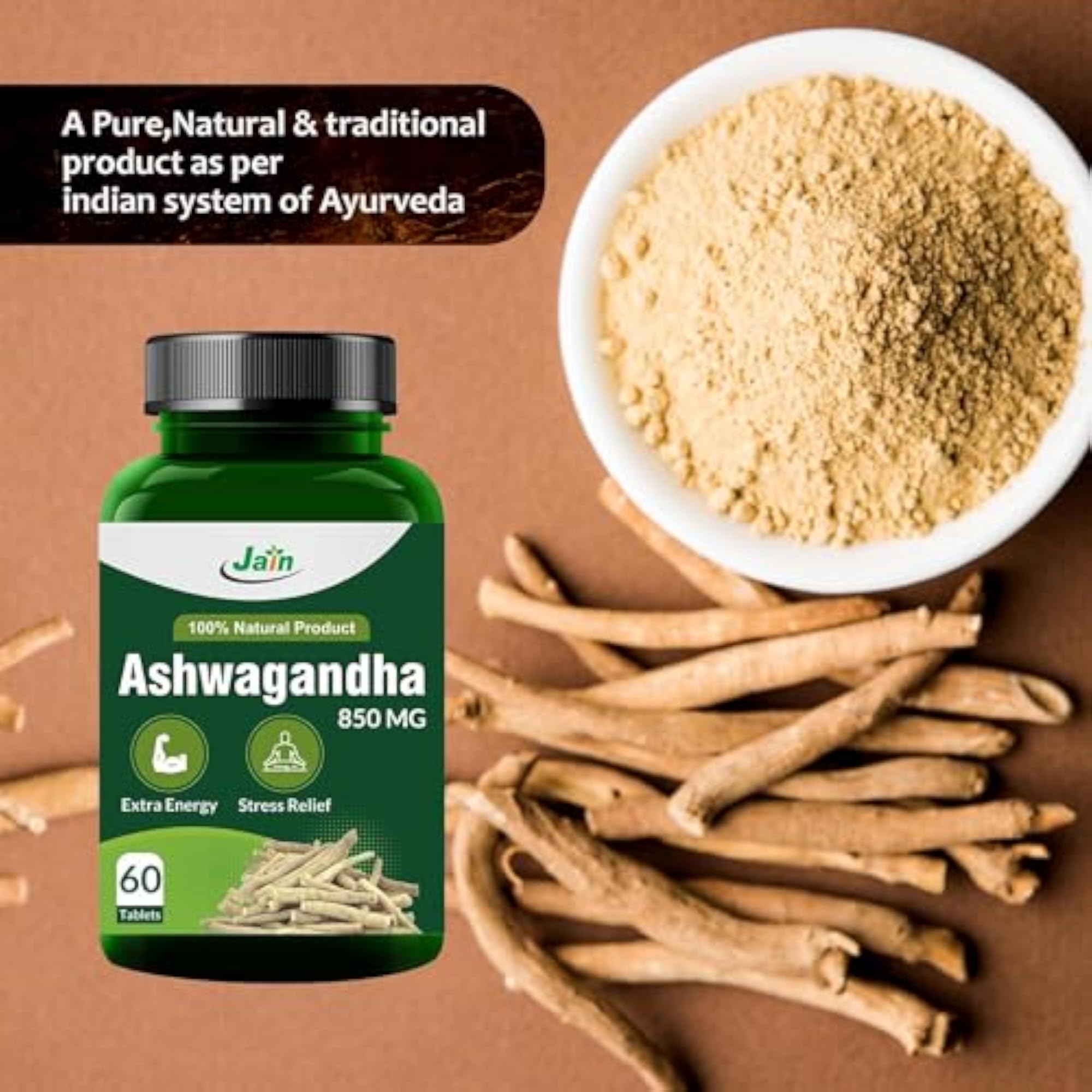 Jain Ashwagandha 850mg Tablets - 60's