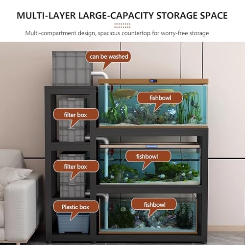 Support pour aquarium en acier antichoc à 3 niveaux et pieds antidérapants - 85cm - 8