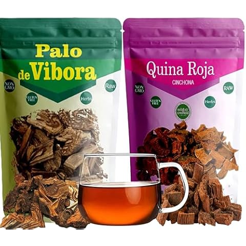 Palo De Víbora y Quina Roja (2 Bag 4oz Each) | Árbol De la Víbora & Red Cinchona Bark | Bark Tea, Natural Herb by Gabio Green, Resealable Bag. Cover