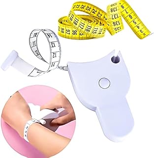 Trena Fita Métrica Corporal Medidor Corporal Com Botão Trava e Destrava Facilitador De Medida e Slot Para Marcação - Cores Sortidas