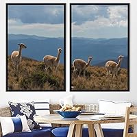 2 Piece Framed Canvas Wall Art Long Necks Canvas Prints Home Artwork Decoration for Living Room,Bedroom - 16