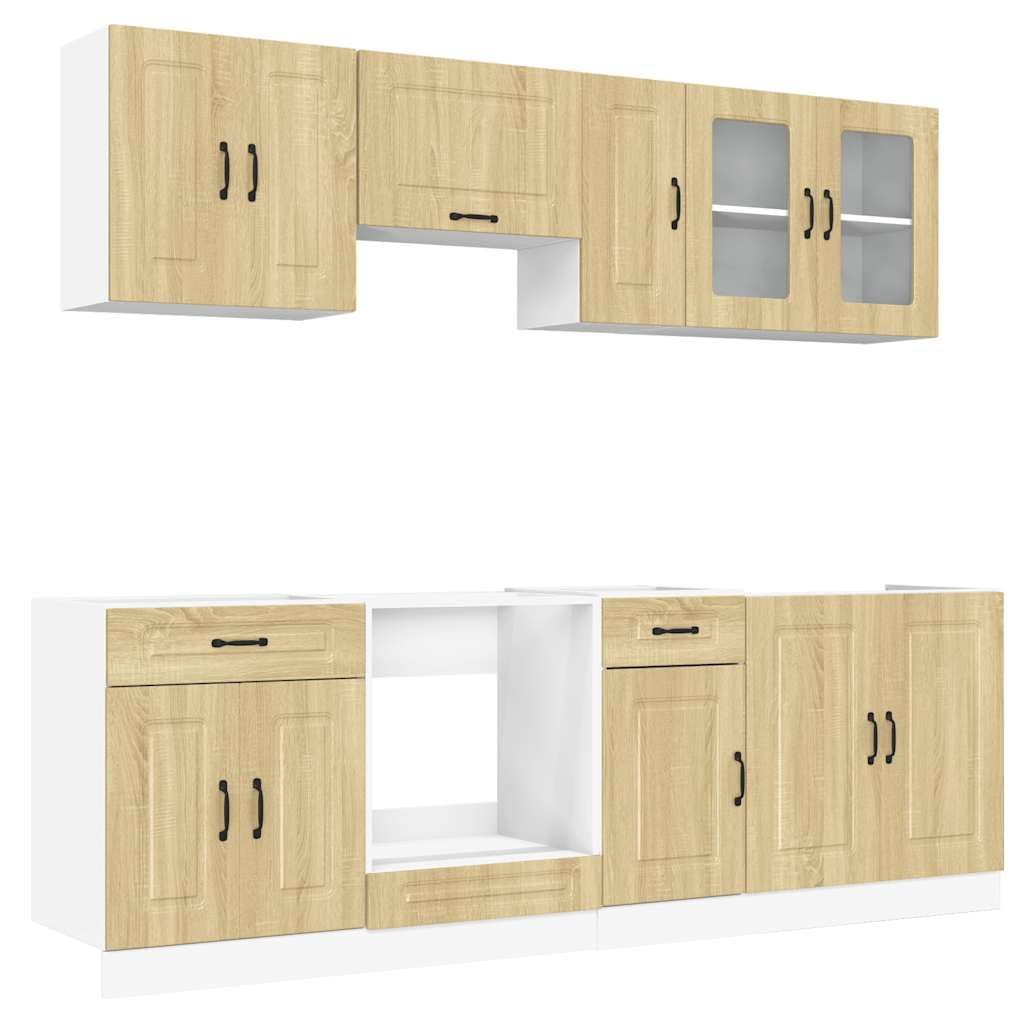 8-TLG. Küchenschrank-Set KüChenschrank Kitchen Cabinets Buffetschrank KüChe Kalmar Sonoma-Eiche Holzwerkstoff - 3314824