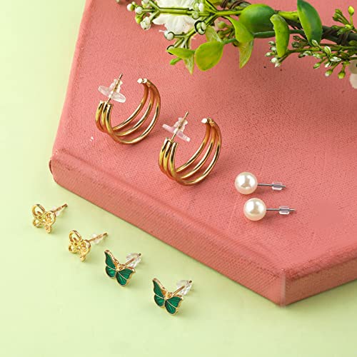 670Pcs Silicone Earring Backs For Studs, Clear Earring Safety Backs Soft Rubber Earring Stopper Backs Earring Backings Replacement For Droopy Ears, Heavy Earring, Hook Earrings (5 Styles) #TOP5