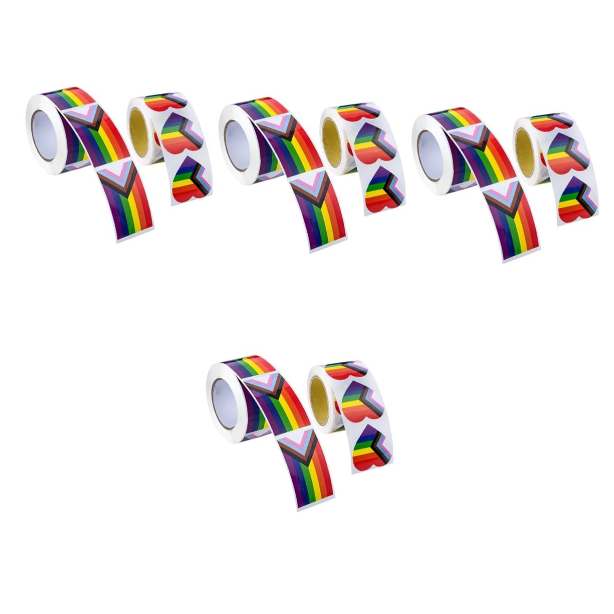 jojofuny 4 Set Adesivi Arcobaleno Decorazione Iridescente Orgoglio Colore Colorato Etichetta Bandiere Buste Per Lettere Carta Autoadesiva in Lastra Di Rame 2 * 4