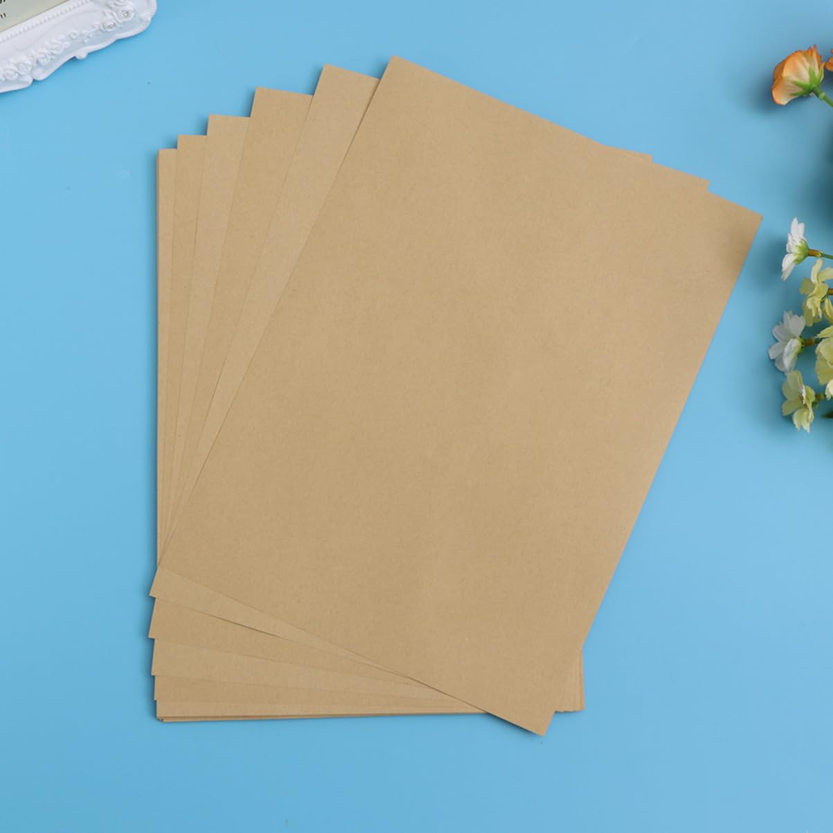 NUOBESTY 100feuilles Papier Kraft Vierge Format Papier à Lettres Rétro Vintage Poids
