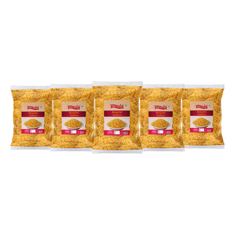Image of OKHLI MUSAL BRAND Salty Moong Dal | Daryaganj Special Organic Salted Moong Dal Namkeen | Organic Namkeen | Fried in Cold Pressed Groundnut Oil | Healthy Indian Snacks No Preservatives-1Kg*5Pack