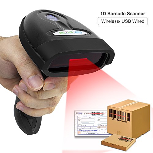 NETUM 1D draadloze barcodescanner, USB-laser, barcodescanner, 100 m bereik, draadloze handscanner met 2000 mAh batterij, draadloos, handscanner, handheld lezer, plug and play NT-1698W