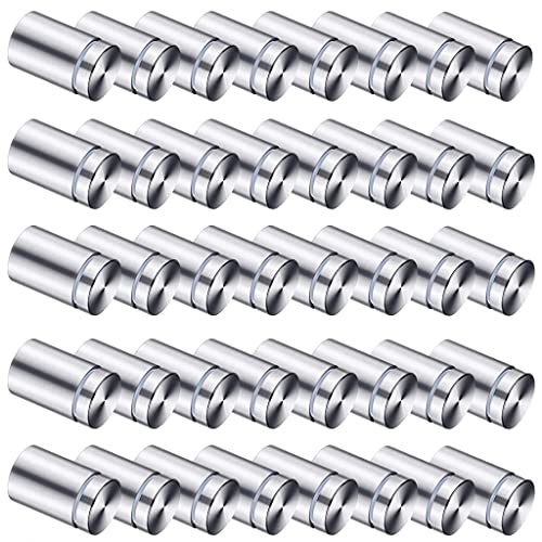 TIHOOK 40 STK Edelstahl Abstandshalter Wand, Montagekleinteile Acryl Abstandshalter, Schrauben Halter für Werbung, 12 x 20 mm Nägel Glas Standoff Halter Cover