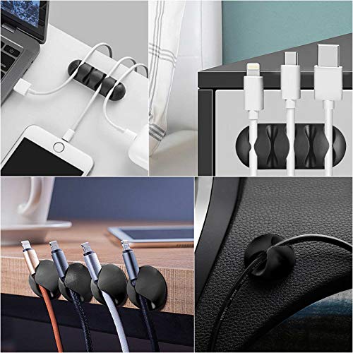 Tevado 16 Pack Cable Management, Premium Black Cable Clips Holders, Multi-Purpose Cable Cord Organizer Clips For Home And Office, Silicone Desk Self-Adhesive Cord Wire Holders #TOP5