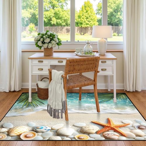 Tapete decorativo 120x180 cm con diseño de playa miniatura 5