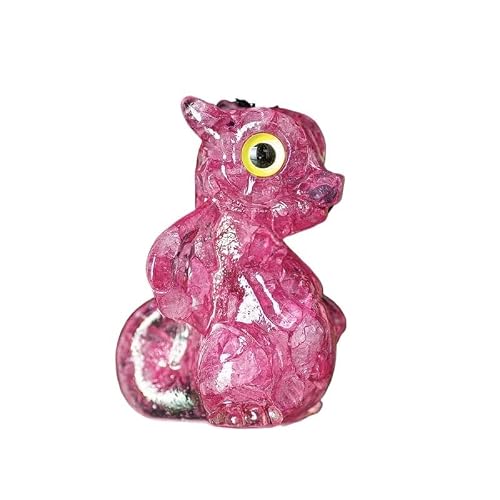 HUFFA Natural Crystal Dragon Ornament - Resin Sculpture Desk Accessory for Home Decor