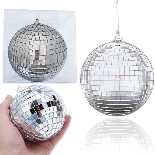 Image of Premium Mirror Disco Ball Hanging Party Centerpieces (Handmade) (10 cm (1 pc) (4 inch))