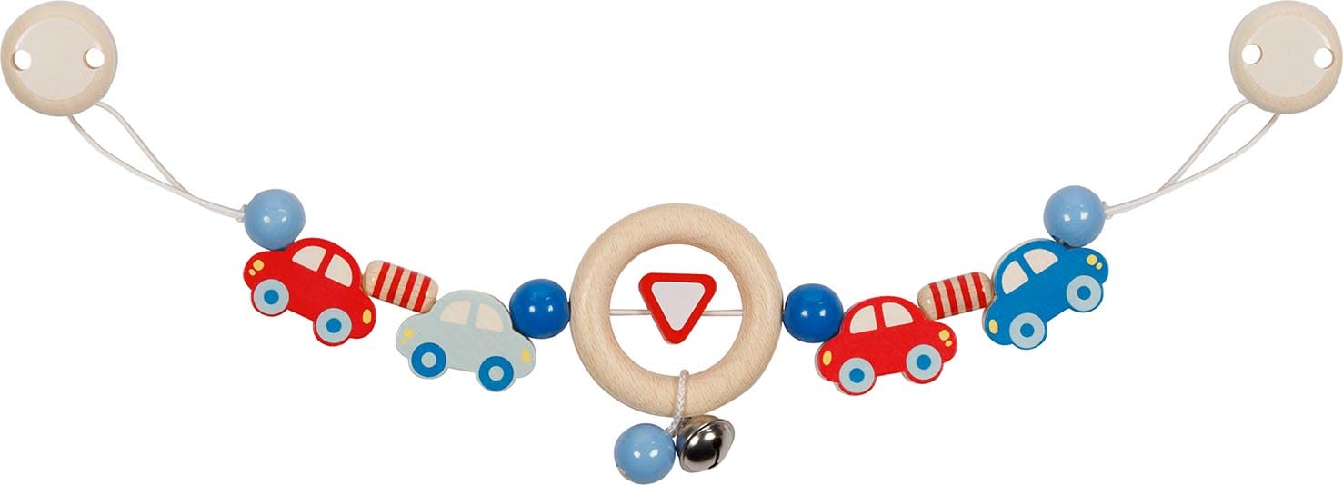 goki 65197 - Pram Chain Cars - Colourful Cars - Made of Maple and Beech Wood - Handmade - Made in Germany