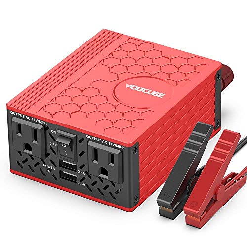 VOLTCUBE 400W Power Inverter, 12V DC to 110V AC Car Adapter with Twin