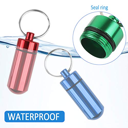 Dadabig 9 stuks medicamenteuze opbergdoos van aluminium, draagbaar, sleutelhouder, medicijndoos, reizen, zakpil, geschikt voor buitenreizen, 9 kleuren - Afbeelding 4