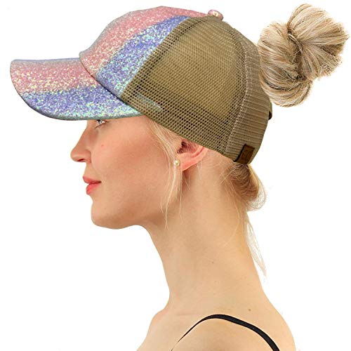 Image of C.C Ponytail Criss Cross Messy Buns Ponycaps Baseball Cap Dad Trucker Mesh Hat