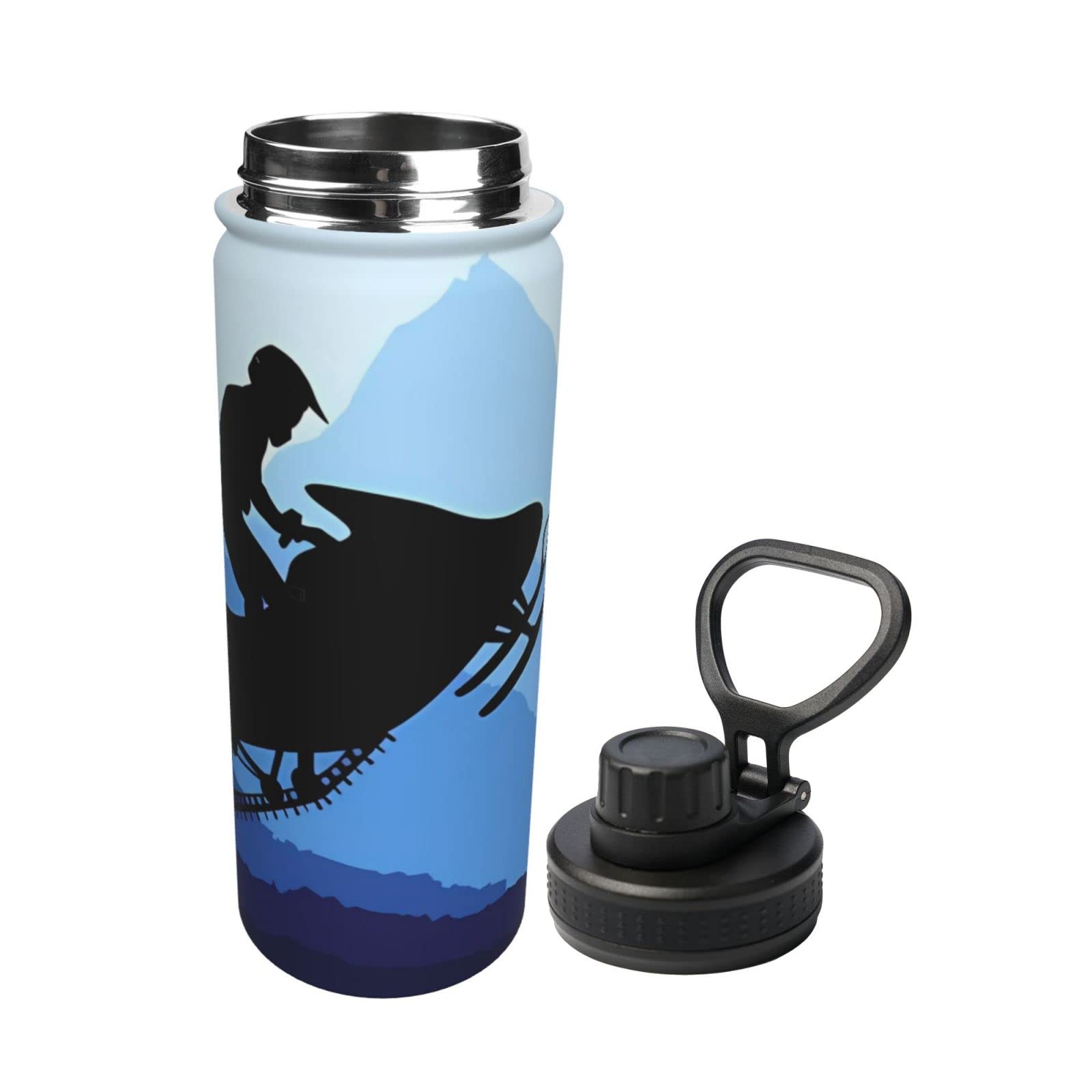 Snowmobile Sport-Trinkflasche, 510 ml, isolierte Edelstahl, auslaufsichere Wasserflasche für Reisen, Fitnessstudio, Büro