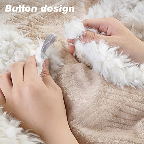 Lbro2M Sherpa Fleece Blanket Twin Size Super Soft Cozy Winter Warm Plush Blankets, Herringbone Double Reversible Luxurious Travel Blankets For Couch Bed Sofa Chair Gift（60 * 80 Inches,Beige #TOP4
