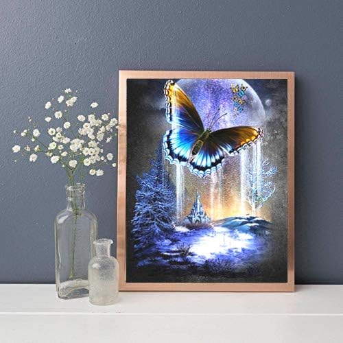 Miniatura 2 de VONBOR Kits de pintura de diamantes para adultos, kit de arte de gemas de taladro redondo completo de mariposa con pintura de diamantes de imitación