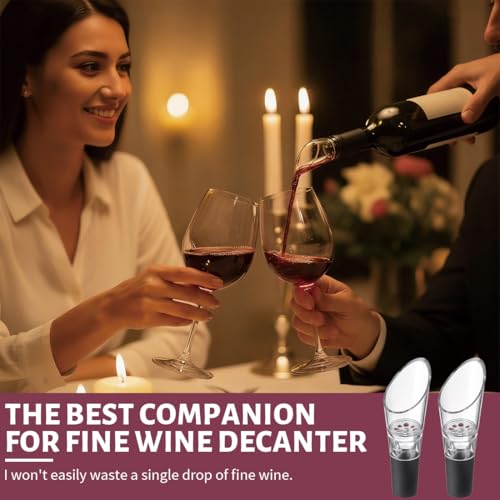 OPVYAEU 3 Piezas Caños de decantación de vino – vertedor de vino de con ventilación, aireador vino, accesorio adecuado para muchas botellas de vino, cierre fiable – acero inoxidable - imagen 2