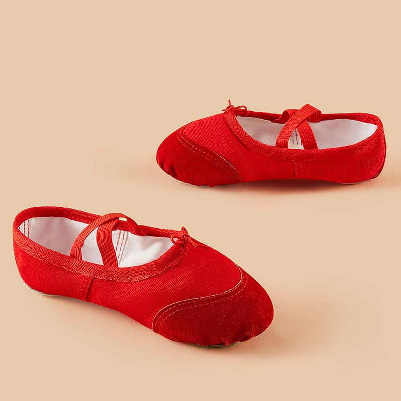 Canvas Ballet Shoes Soft Split Sole Flat Turners Dance Practice Shoes2