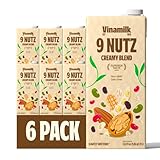 Vinamilk 9 Nutz Creamy Blend | Pack 6 | Oat Almond Walnut + Whole Soy Beans, Plant Based Milk, 33.8 Fl Oz Each, Light Sweet, Shelf Stable - Lactose Free, Dairy Free, Glyphosate Free