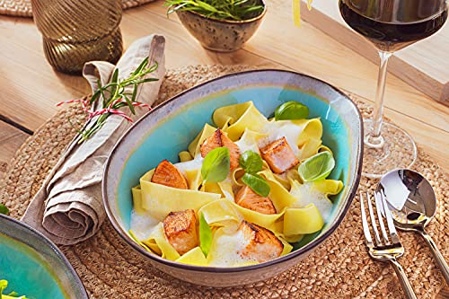 Sänger | Pastaschalen Capri aus Steingut, 4-teiliges Pasta Teller Set, Bowl Schüssel, Modernes und Einzigartiges Design | PREMIUM COLLECTION