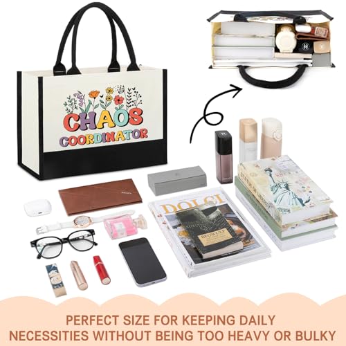 Image of Chaos Coordinator Gifts for Women, Thank you Appreciation Gifts for Coworkers Boss Lady Manager Supervisor Wedding Planner Secretary Administrator Idea for Birthday Christmas Tote Bag