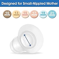 Vista 8 de Insertos de brida Maymom de 0.51 pulgadas (largo) compatibles con bridas Freemie de 0.984 in; compatible con brida Medela PersonalFit de 0.945 in