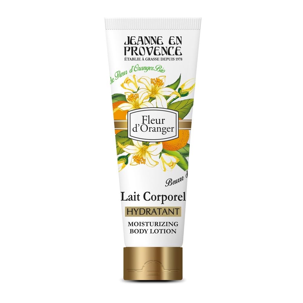 JEANNE EN PROVENCE – Nawilżający i perfumowany balsam do ciała – zapach kwiatu pomarańczy – 95% naturalnych składników – sucha skóra – wyprodukowano z trawy – 200 ml