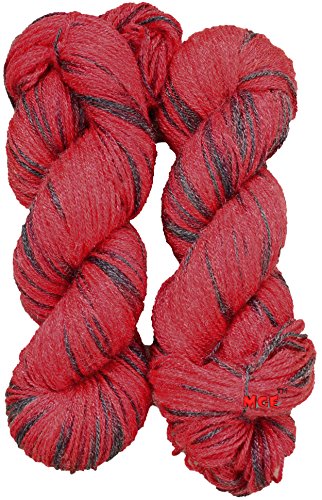 Image of M.G Woolen Mills Redmix 400 gm Wool Ball Hand Knitting Wool /Art Craft Soft Fingering Crochet Hook Yarn, Needle Acrylic Knitting Yarn Thread Dyed
