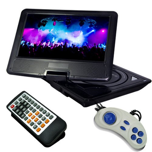 New Update Buyee 7-Inch Swivel Screen Handheld Portable DVD Player Remote Car Adapter DVD VCD Cd Sd Mp3 Mp4 USB TV Game in Car Car Adapter