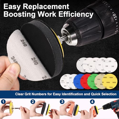 image for 131 Pieces 3 Inch Sanding Disc, GOH DODD Headlight Restoration Kit Hoo