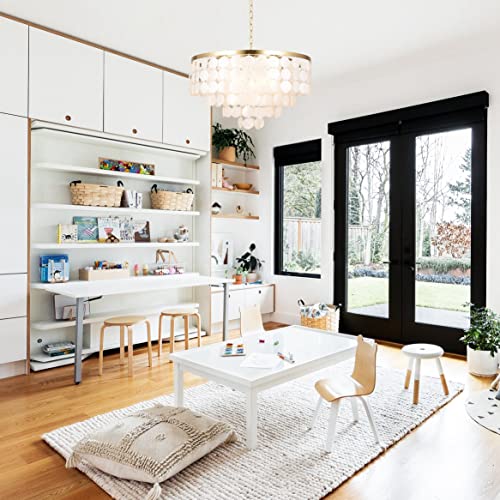 ALICE HOUSE 24" Dining Room Chandeliers, Brushed Brass Finish, 5 Light Coastal Ceiling Hanging Light for Kitchen, Living Room, Bathroom and Bedroom, ETL Listed, AL2608-P5 - Image 4