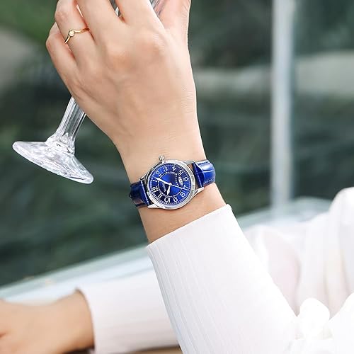 Miniatura 2 de Reloj Clásico Szaikyri para Mujeres con Números Árabes de Fácil Lectura, Reloj para Damas con Calendario, Resistente al Agua