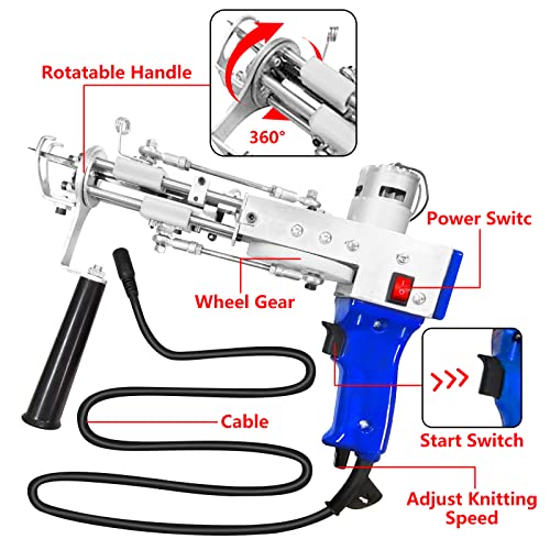 Tufting gun, Imake rug tufting gun With Monk cloth 2 in 1 Cut Pile