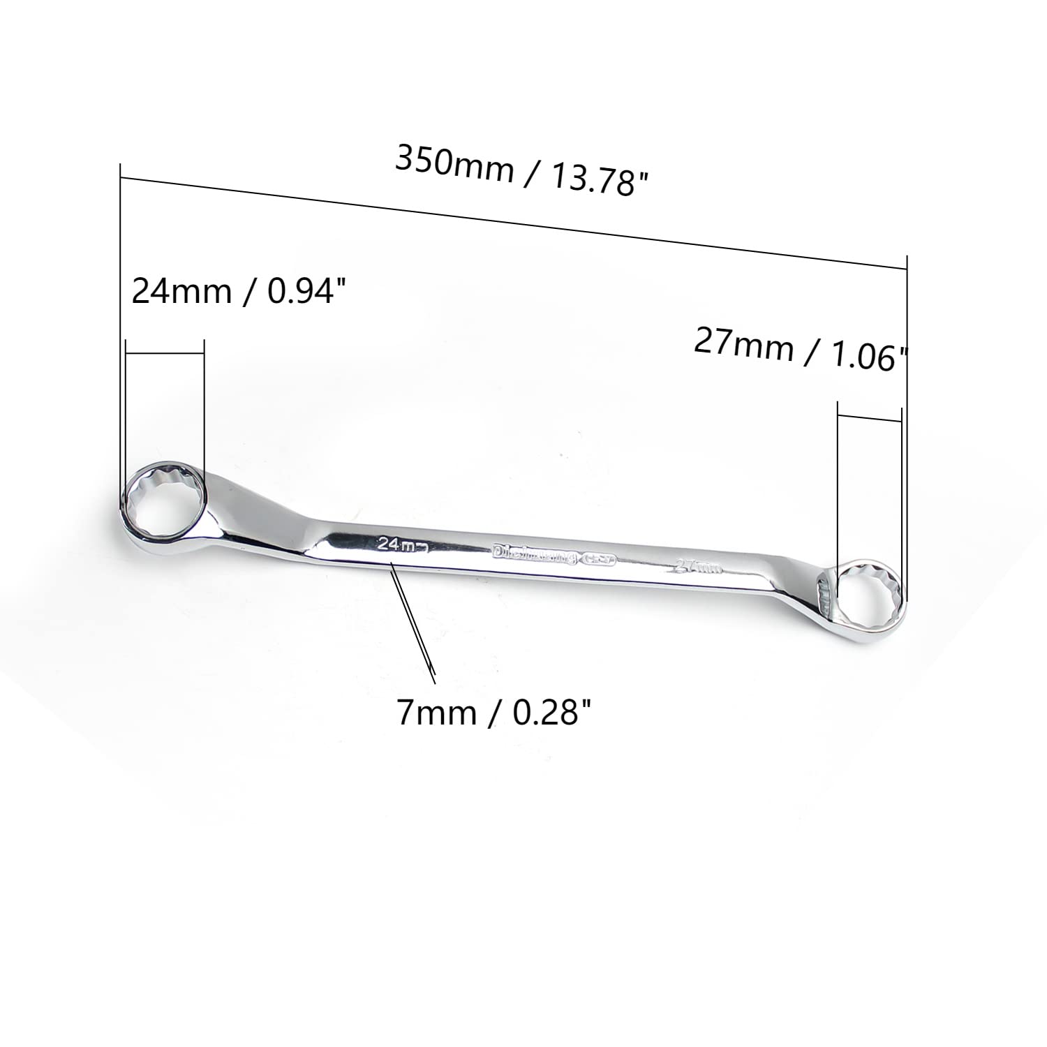 Hegebeck Reversible Offset Torx Wrench Double Box End Ratcheting Wrench Car Repair Kit for Home Household Automotive 24-27mm