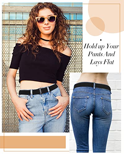 Image of SATINIOR 2 /3 /4 Pack Women Elastic Stretch Belt Invisible Sweater Shirt Tuck Band with Flat Buckle for Jeans Pants