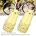 2pcs Valve Aluminum Alloy Bikes Tire Valve Dust Covers for Bikes and Mountain Bikes with Bright Colors (Gold)
