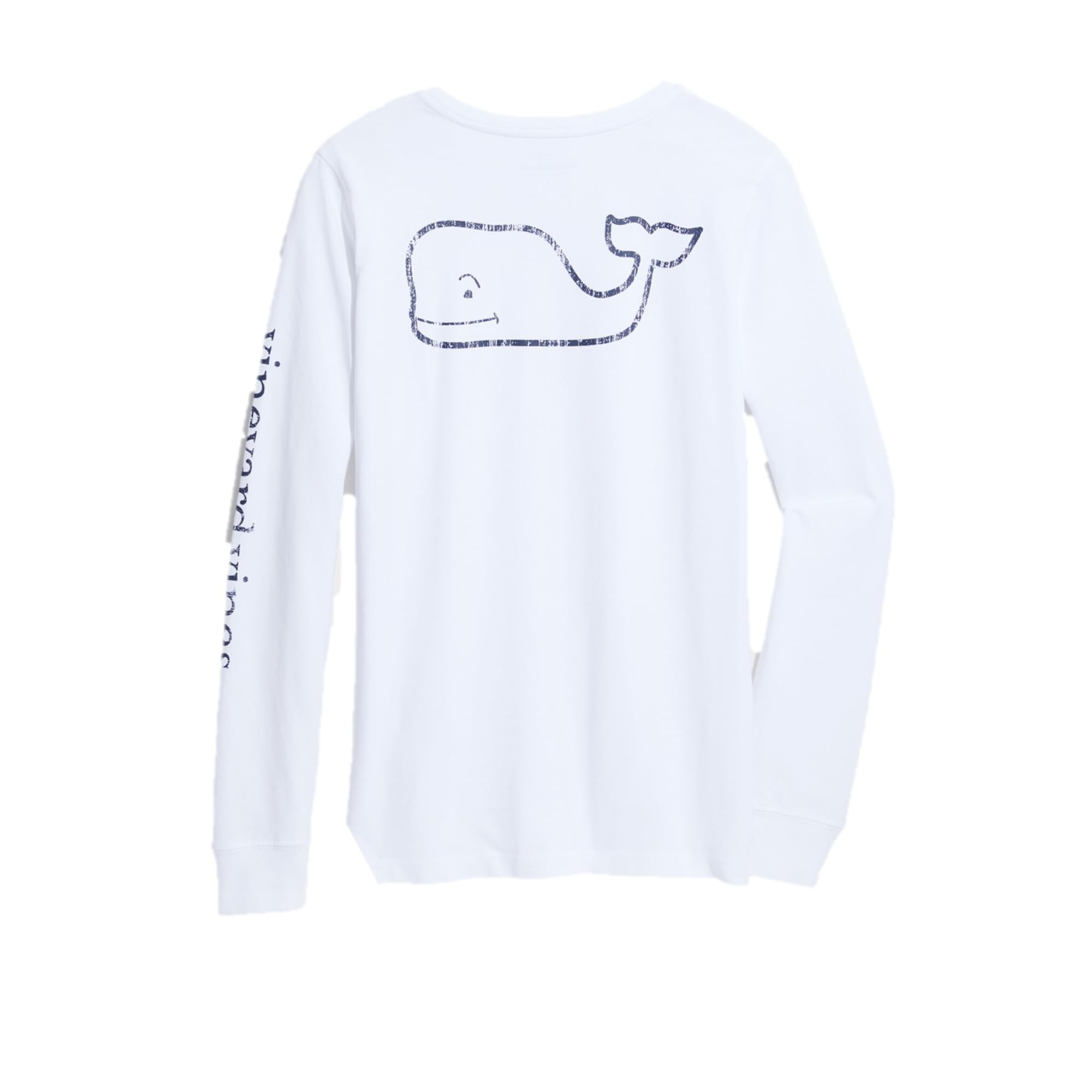 Vineyard Vines Women's Long-Sleeve Vintage Whale Pocket T-Shirt, White Cap, Small, White Cap, S