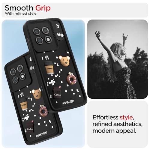 Image of Pikkme Back Cover for OnePlus 11 5G | Cute Fun Cartoon 3D Bear Silicone Full Body Protection Bumper Case (Black)